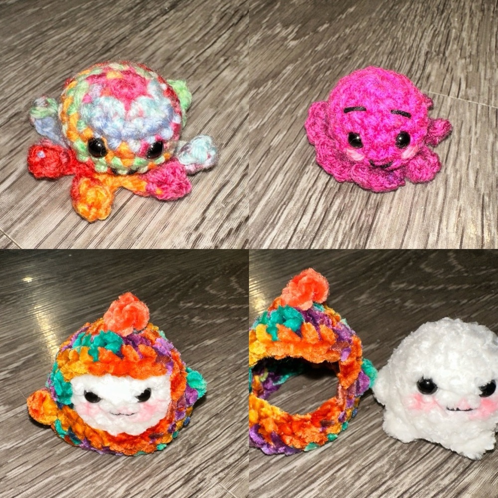 NWOT Colorful Crochet Plush Set